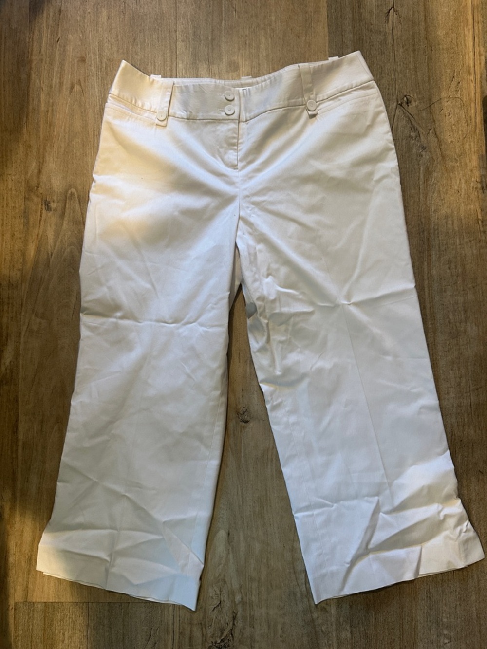 LOFT White Cropped Wide-Leg Pants